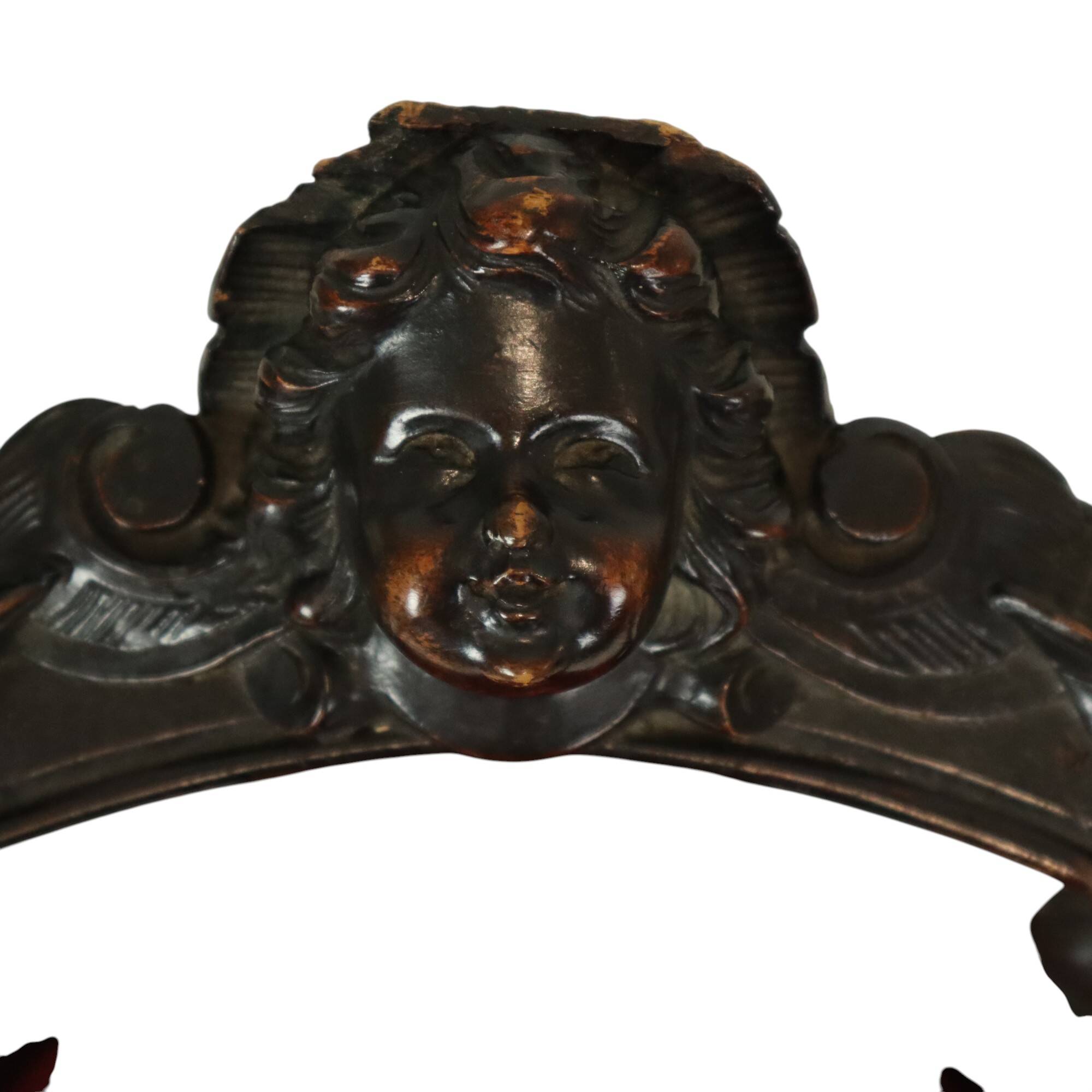 Antique Italian Oak Corner Chair Renaissance Style