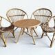 1960s rattan lounge, armchairs and table