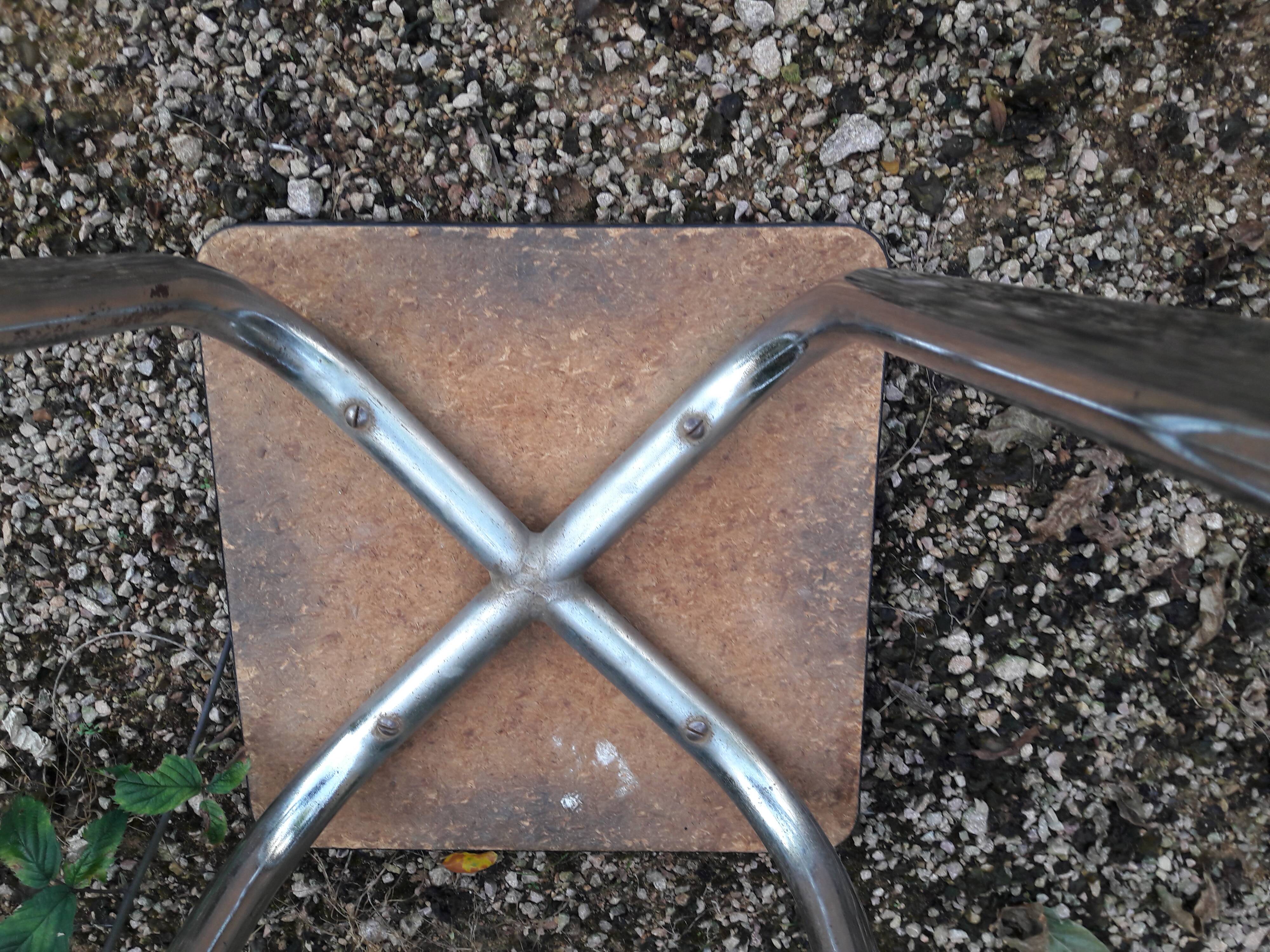 High stool in marbled black formica