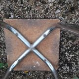 High stool in marbled black formica