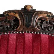 Nineteenth-century French carved chair with red velvet