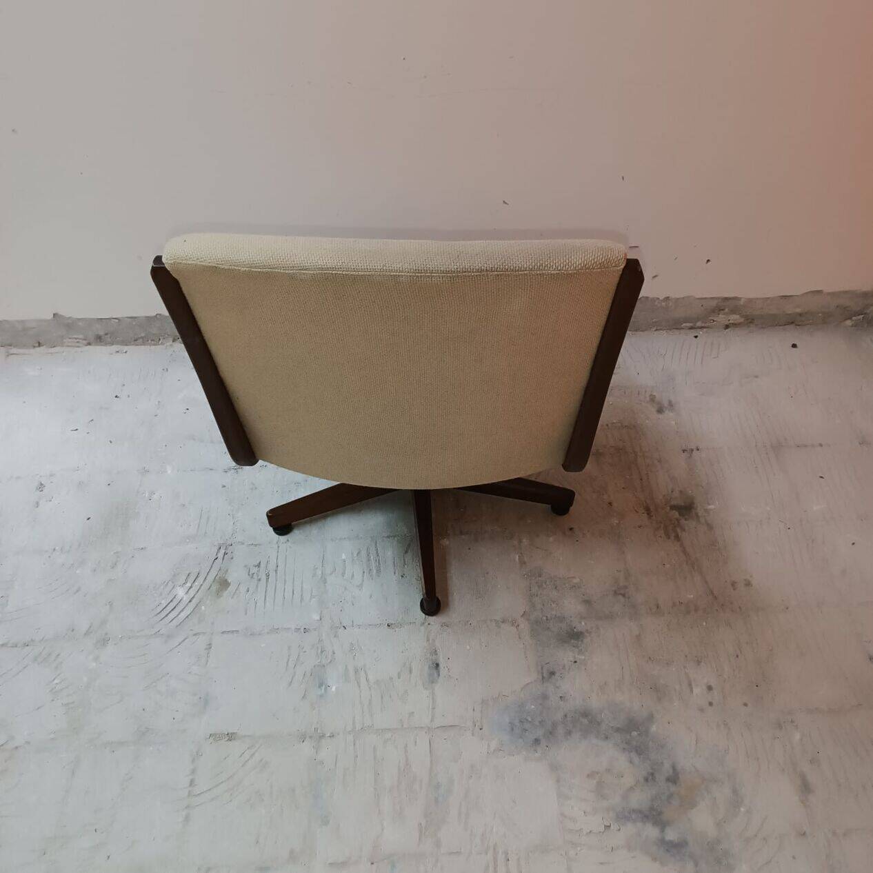 Vintage swivel wooden office chair from the 70s
