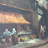 Tableau Grande huile sur toile d'une rue