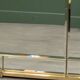 Vintage 1970s brass arched cathedral mirror – bevelled glass wall mirror