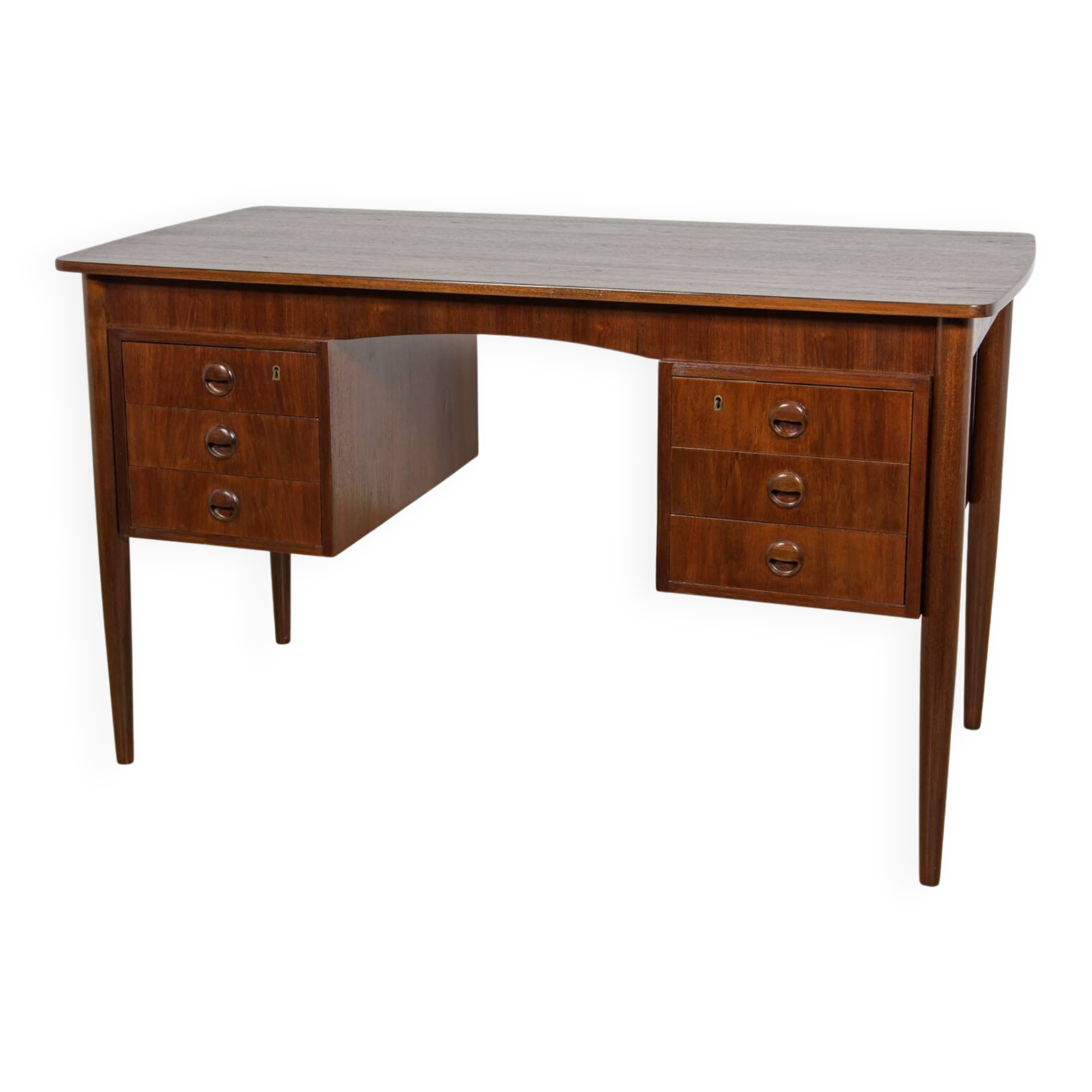 Mid-Century Freestanding Teak Desk, Denmark, 1960s