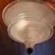 Art Deco chandelier in bronze and silvered brass double sink in opalescent glass