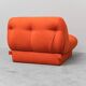 Pair of vintage orange armchairs, 1970s design, modernist