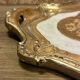 Old florentine tray painted wood, gilded, vintage 60,70