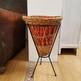 Wicker basket and wrought iron