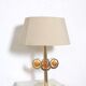 Brass table lamp with amber glass ornaments ca 1970