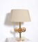 Brass table lamp with amber glass ornaments ca 1970