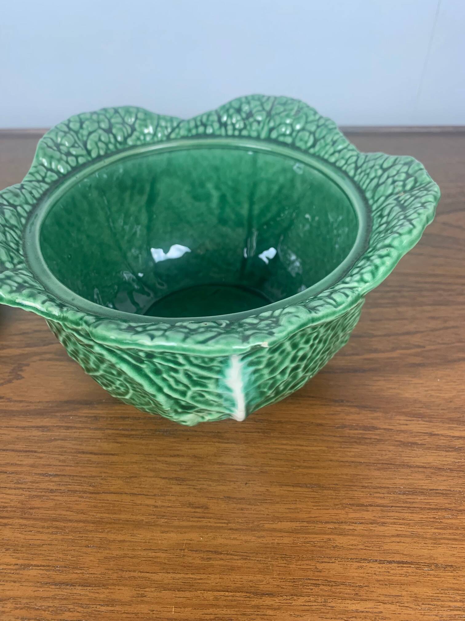 Green cabbage ceramic soup tureen, 1970/80