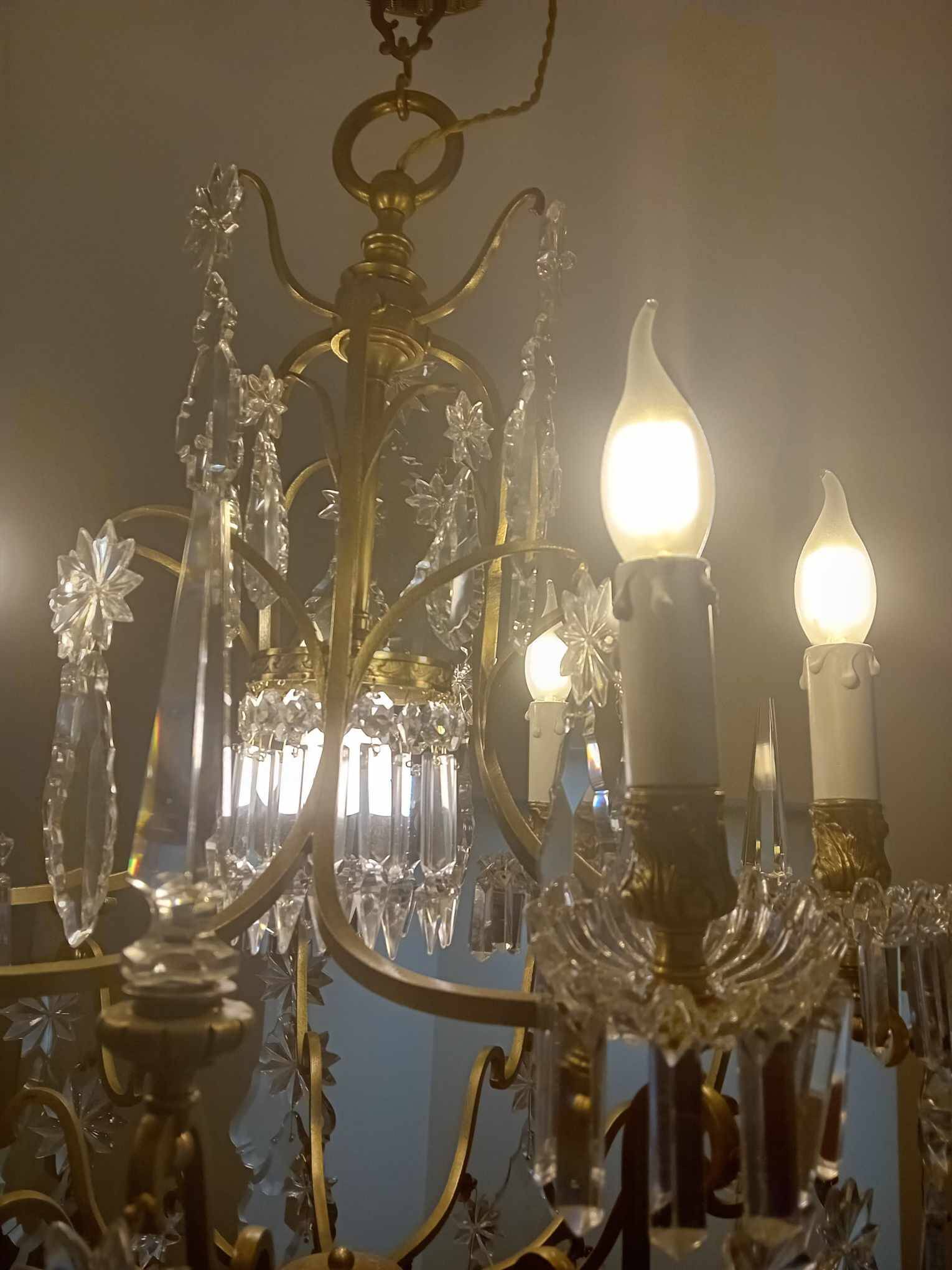 Large crystal chandelier from the 1st half of the 20th century.