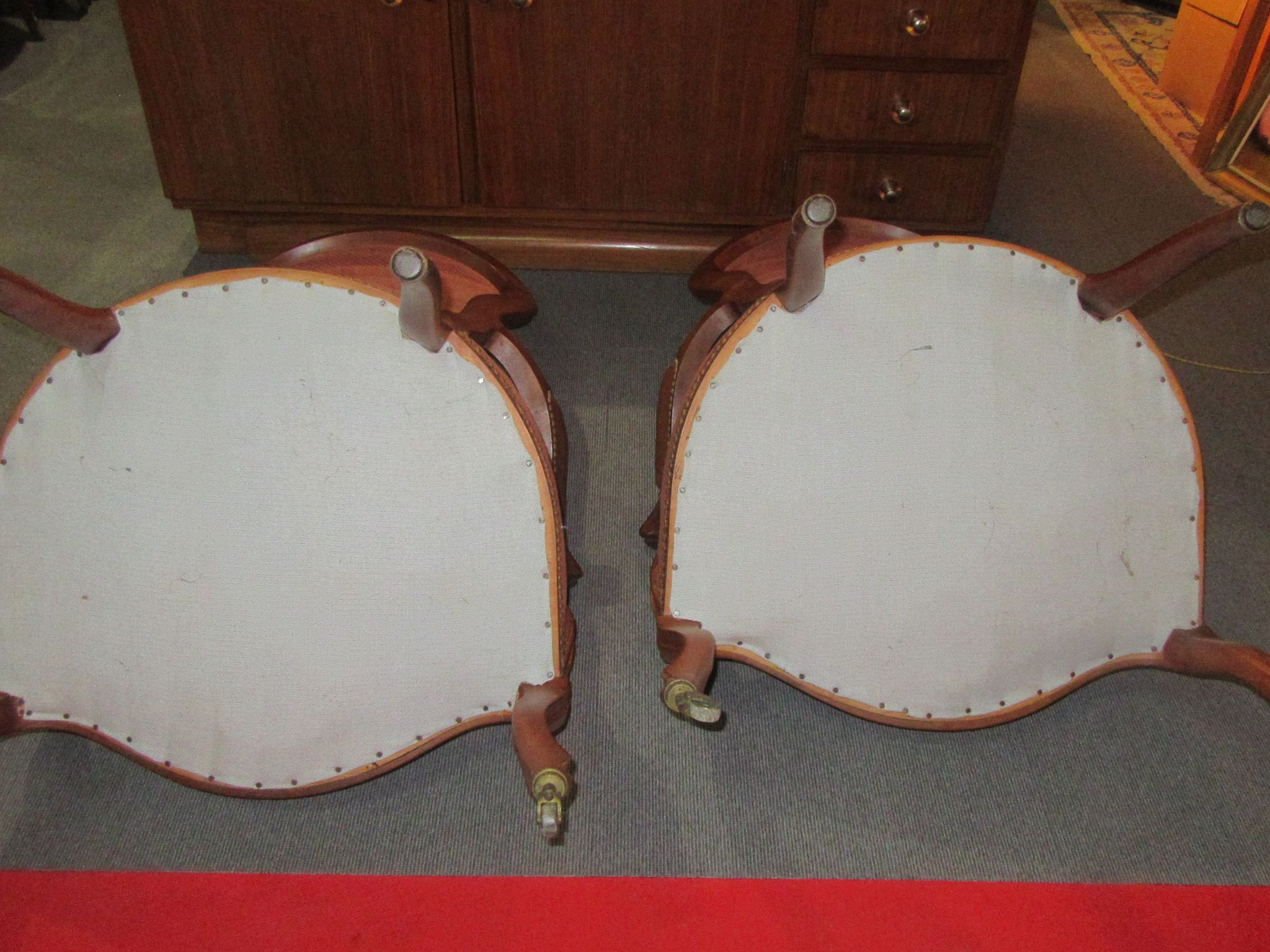 2 mahogany armchairs louis philippe