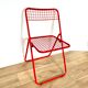 Chaise pliante metal rouge ikea vintage