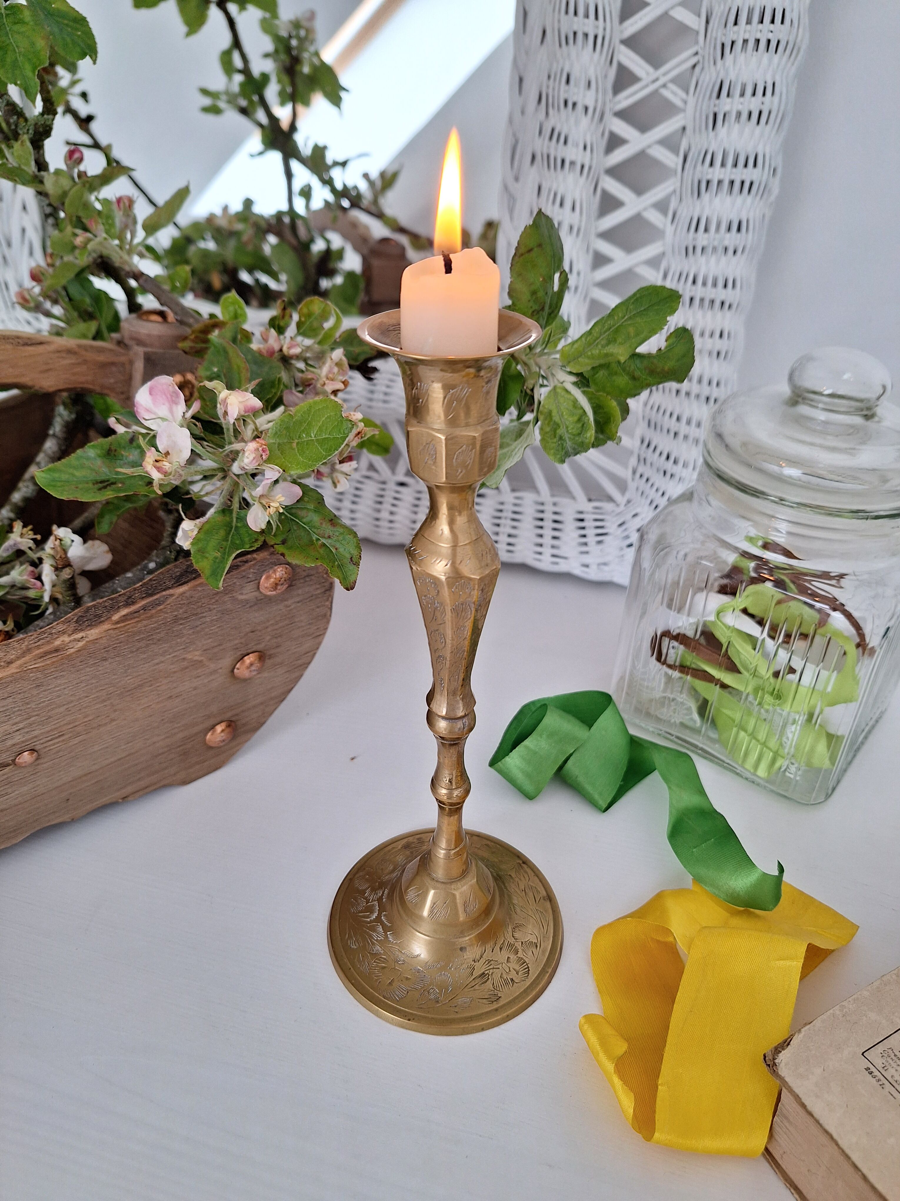 Vintage brass candle holder