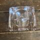 Pair of Modernist Cube Design Candle Holders Moulded Glass 1970s Vintage