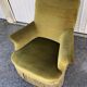 Fauteuil vintage velours jaune/vert