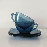 tasses vintage bleues - années 70