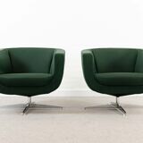 Vintage Mid Century Clubchairs - Cocktail Chairs in dark green fabrics 60s