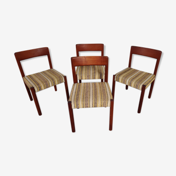 Set de 4 chaises scandinaves en teck Danemark années 60