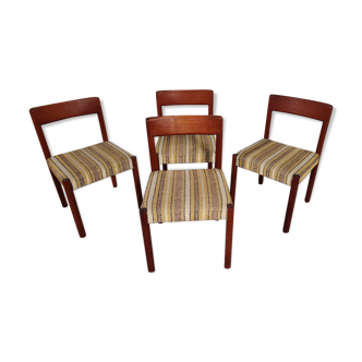 4 Scandinavian teak chairs, Denmark 60s