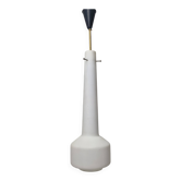 Suspension Stilnovo en verre laiteux et laiton, Italie, années 1960