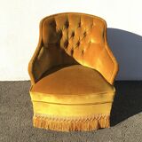 Vintage toad chair velvet gold