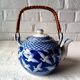 Japanese tea set in fine porcelain with crane motif