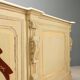 Antique pharmacy counter in lacquered walnut, Italy, late 19th century.