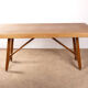 Large extendable dining table in oak by Guillerme and Chambron 1960.