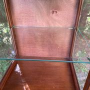 Small 1930s mahogany display cabinet, art deco apothecary cabinet
