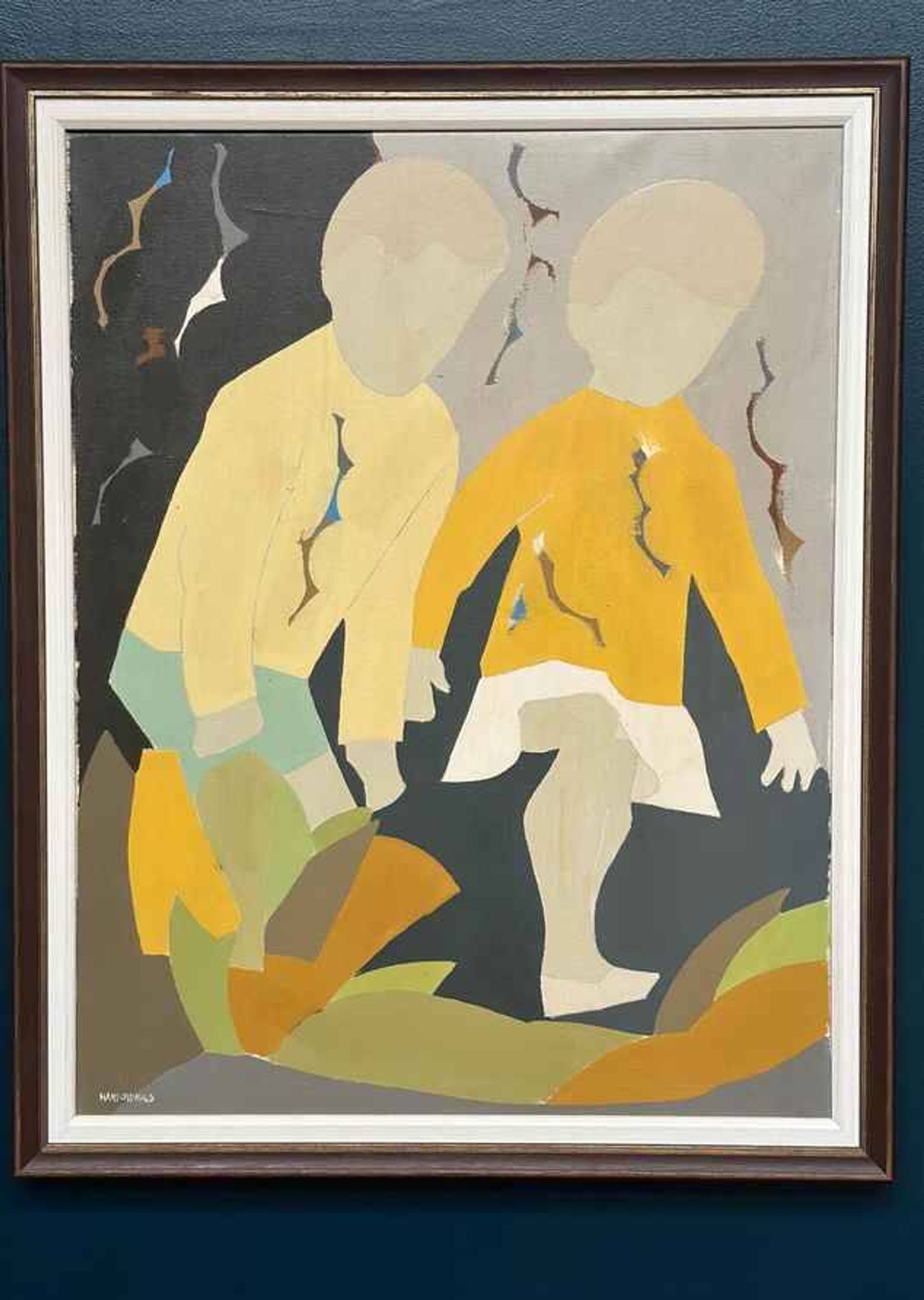 Original Swedish Oil on Canvas – “Children” by Hans Osswald – Vintage