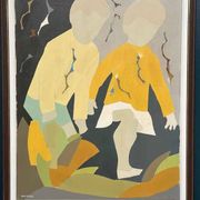 Original Swedish Oil on Canvas – “Children” by Hans Osswald – Vintage