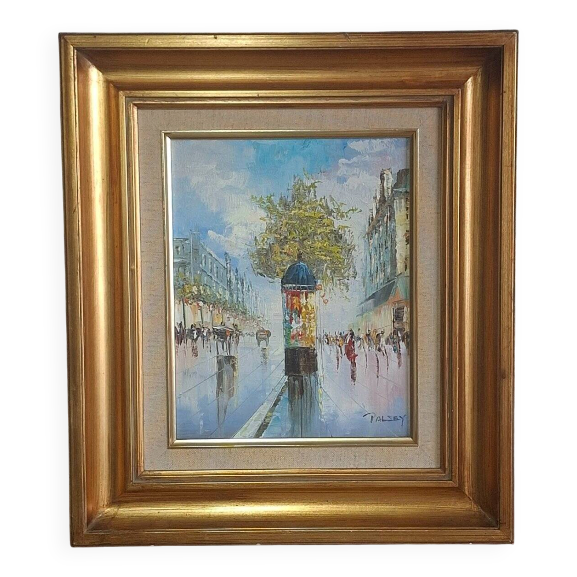 Tableau Parisian Scene HST Impressionist Signed Palsey ~1960