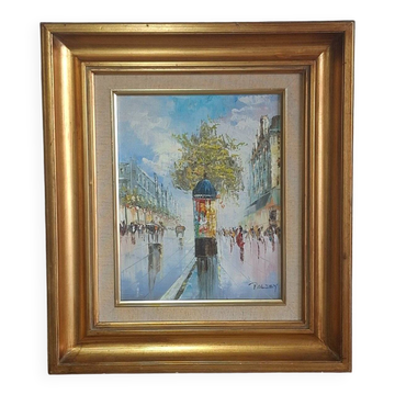 Tableau Parisian Scene HST Impressionist Signed Palsey ~1960