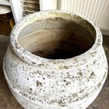 Planter, large whitewashed concrete pot, 1950s