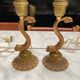 Paire de lampes poissons laiton doré