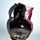 VALLAURIS ceramics Black and red enamelled vase with handle VINTAGE 1950-1960