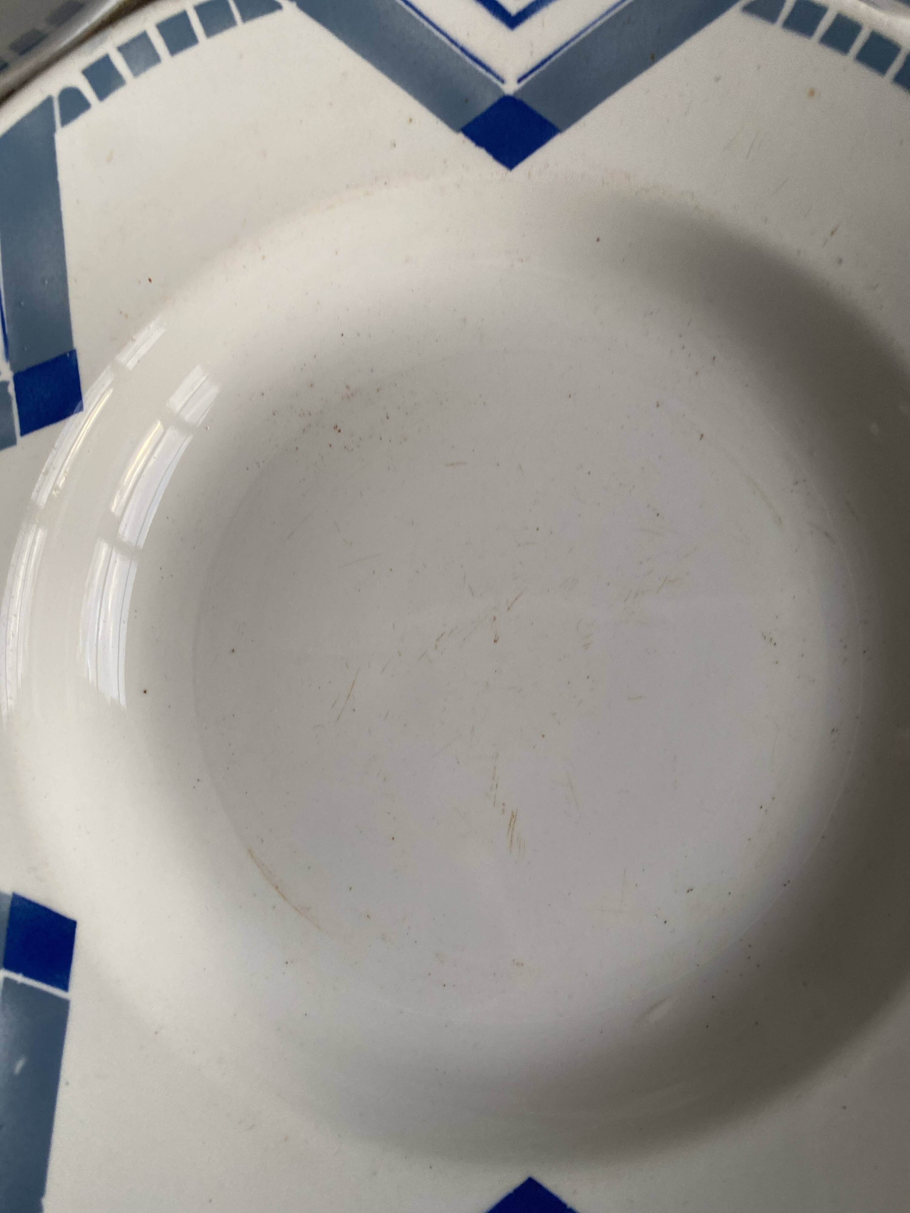 Set of 6 Art Deco Deep Plates - Moulin des Loups Orchies - Model PAX