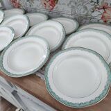 Lot de 12 assiettes creuses en faïence Longwy France modèle Trianon