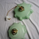 Suspensions abat jour opaline vert pastel