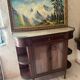 Antique marble and wood sideboard