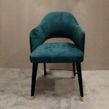 Art-deco velvet blue green chairs astor type