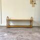 Wall shelf in light wood and rattan 1960s