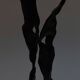 Sculptural brutalist floor candlestick made of hand-forged iron from the 1950s.
