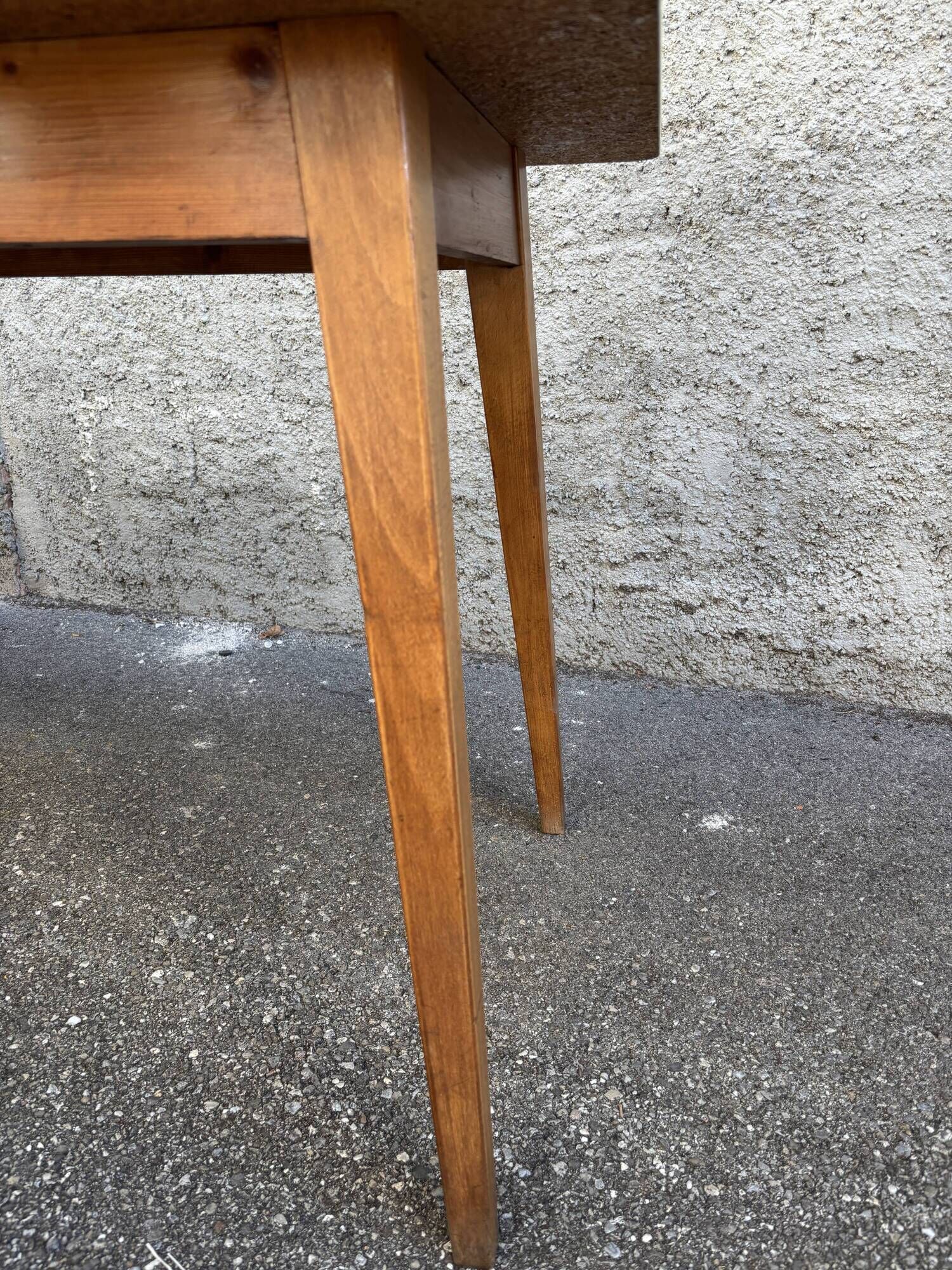 Large café table brasserie bistro Alsatian Art Deco Scandinavian wood