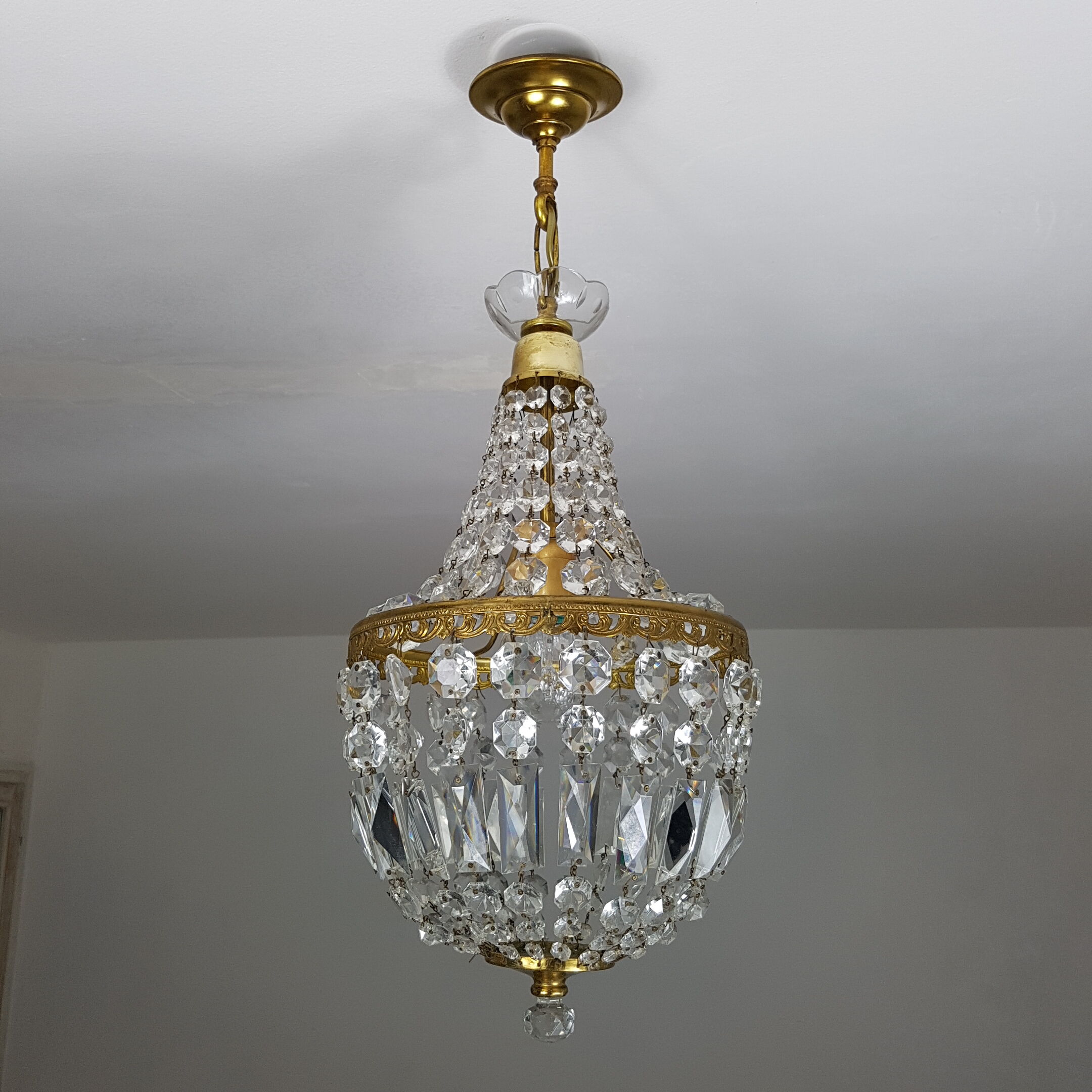 Trash in crystal chandelier