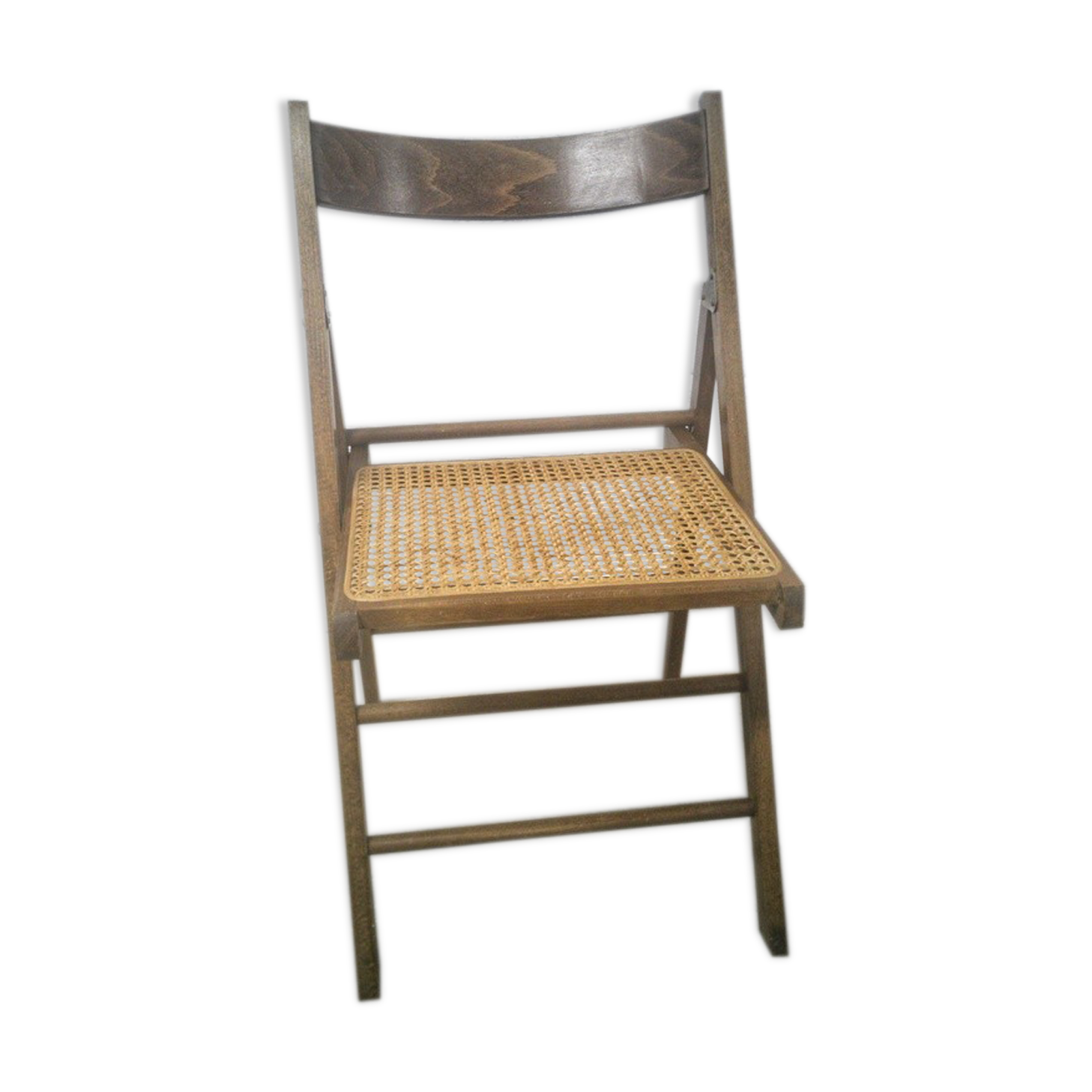 Folding chair with canned seat