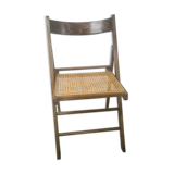 Folding chair with canned seat